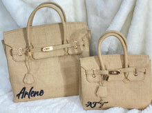 Load image into Gallery viewer, Personalized Burlap Birkin

