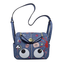 Load image into Gallery viewer, Denim Lindy Eye Theme Bag
