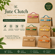 Carica l'immagine nel visualizzatore di Gallery, Jute Clutch with Leather  - 60pcs
