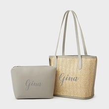 Cargar imagen en el visor de la galería, Straw Braided Bag with Inner Pouch
