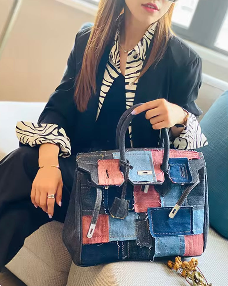 Denim Patch Birkin Bag