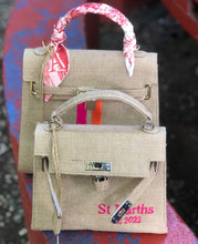 Load image into Gallery viewer, Personalized Jute Kelly Bag
