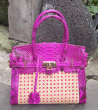 Carica l&#39;immagine nel visualizzatore di Gallery, 25cm Solihiya Birkin with Snake Skin Leather
