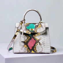 Load image into Gallery viewer, Platinum Green Snake Pattern Bag
