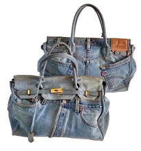 Load image into Gallery viewer, Upcycled Denim Birkin
