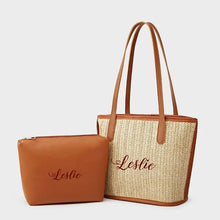 Cargar imagen en el visor de la galería, Straw Braided Bag with Inner Pouch
