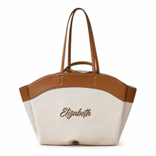 Load image into Gallery viewer, Classic Leather Trim Canvas Bag

