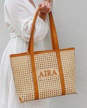 Load image into Gallery viewer, Solihiya Cane Genuine Leather Tote

