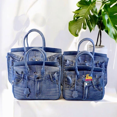 Canvas Denim Birkin - Travellers Hat Boutique