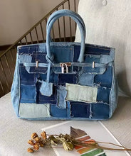 Cargar imagen en el visor de la galería, Denim Patch Birkin Bag
