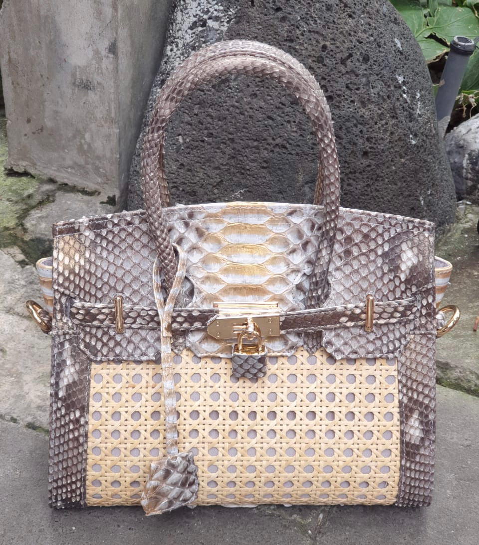 25cm Solihiya Birkin with Snake Skin Leather