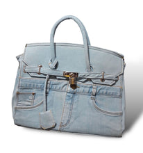 Load image into Gallery viewer, Upcycled Denim Birkin - Limited Edition
