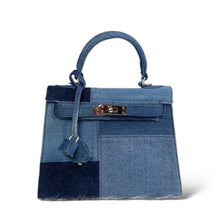 Load image into Gallery viewer, 25cm Denim Kelly Bag
