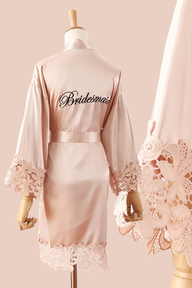 Personalized Lace  Wedding Robe | Bride & Bridesmaid