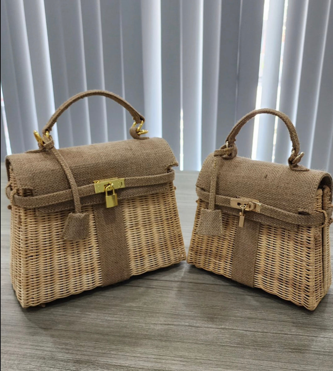 Kelly Rattan Jute Bag