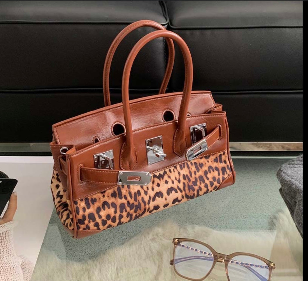 30cm Leopard Birkin Horizontal Bag