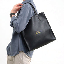 Load image into Gallery viewer, Personalized Men's Leather Tote Bag
