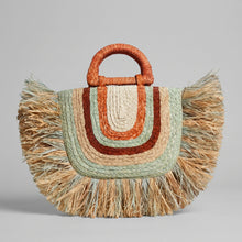 Load image into Gallery viewer, Filipina Raffia Fringe Tote Bag
