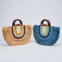 Load image into Gallery viewer, Filipina Raffia Fringe Tote Bag
