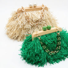 Load image into Gallery viewer, Raffia Chain Clutch Bag
