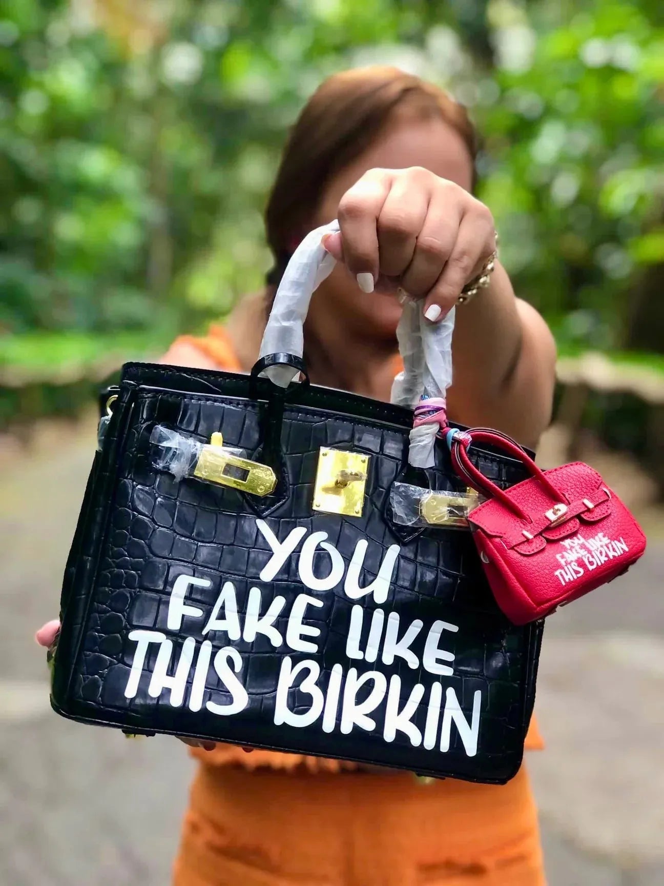 Crocodile Platinum Crossbody Bag | You Fake Like This Birkin