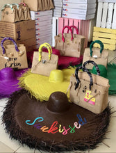 Load image into Gallery viewer, Woven Hat with Burlap Birkin
