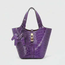 Carica l'immagine nel visualizzatore di Gallery, Purple crocodile-embossed handbag

