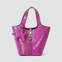 Carica l'immagine nel visualizzatore di Gallery, Purple crocodile-embossed handbag
