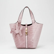 Carica l'immagine nel visualizzatore di Gallery, Pink crocodile-embossed handbag 

