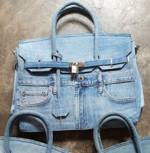 Load image into Gallery viewer, Upcycled Levis Denim Birkin
