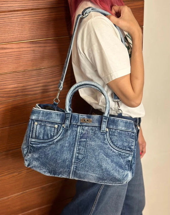 Distressed Jean Bag