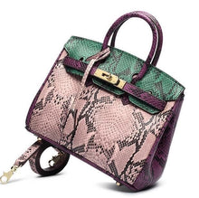 Carica l&#39;immagine nel visualizzatore di Gallery, Snake Skin Pattern Genuine Leather Bag
