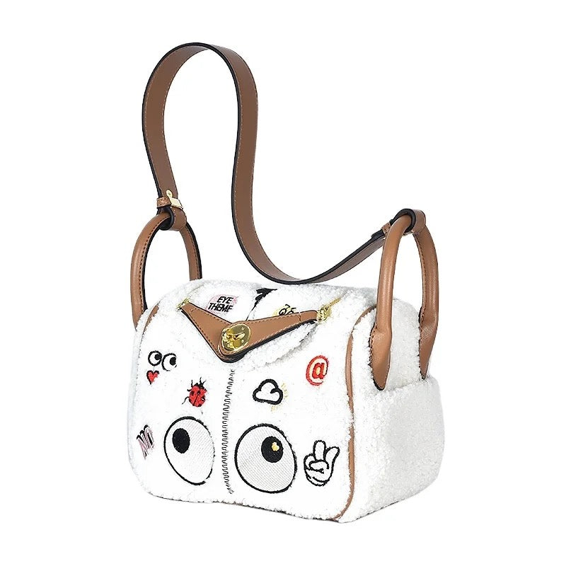 Lindy Eye Theme Faux Sheep Bag