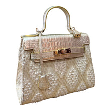 Cargar imagen en el visor de la galería, Inabel Croco Leather Kelly Bag
