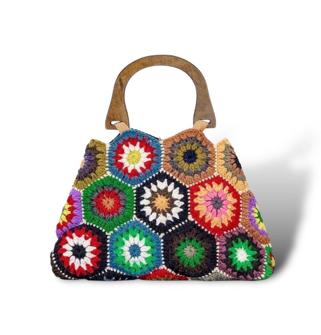 Crochet Multicolor Floral Bag