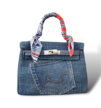 Load image into Gallery viewer, 25cm Denim Kelly Bag
