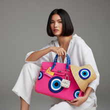 Load image into Gallery viewer, Terry Beach Bag with Evil Eye Design
