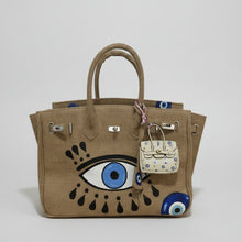 Load image into Gallery viewer, Burlap Birkin Evil Eye
