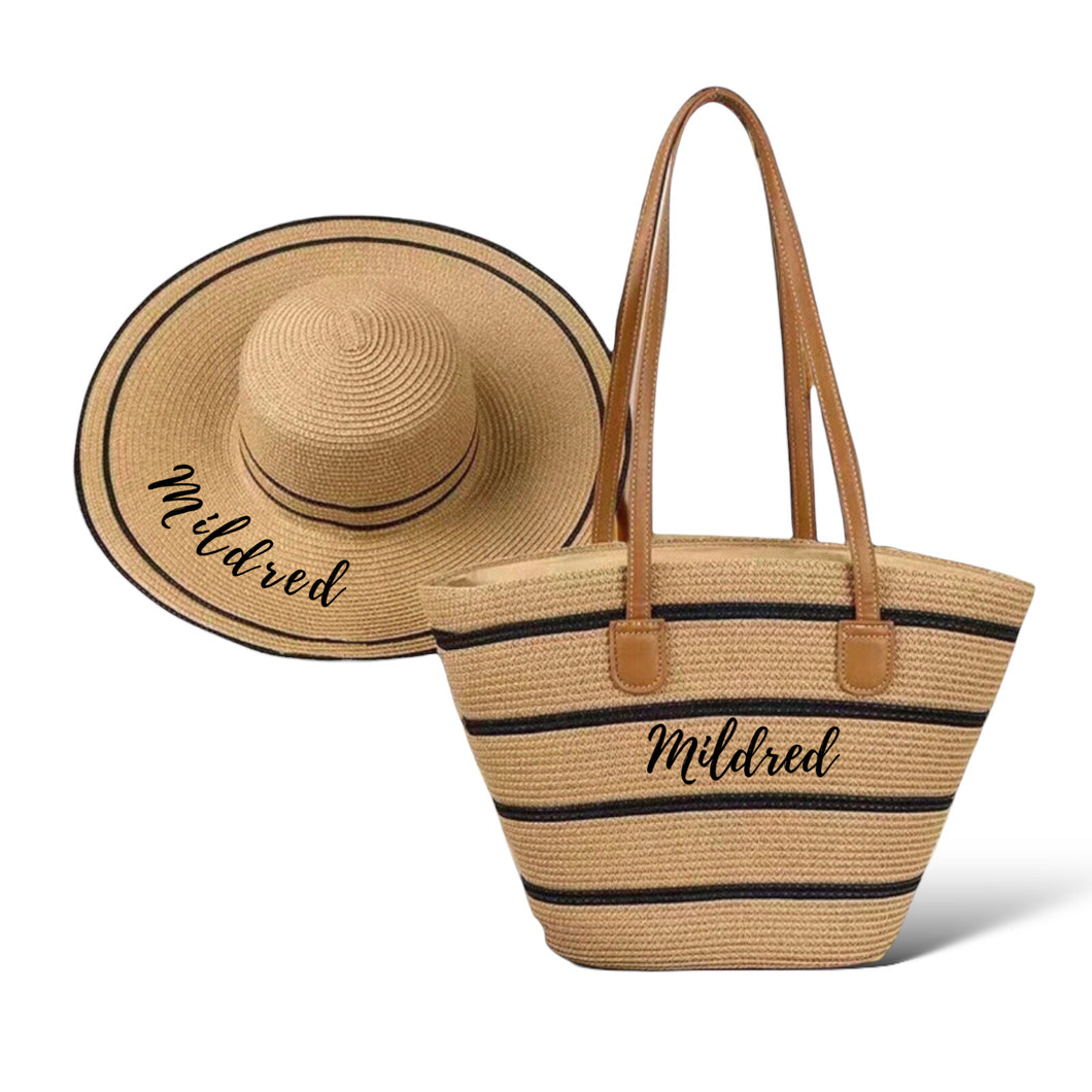 Straw Bag & Hat Set