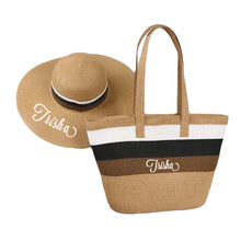 Cargar imagen en el visor de la galería, Straw Bag &amp; Hat Set
