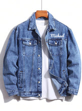 Carica l&#39;immagine nel visualizzatore di Gallery, Mens Denim Jacket | Custom Embroidery
