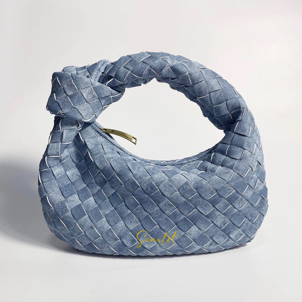 Denim Woven Knot Bag