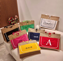 Load image into Gallery viewer, Colorful Linen Jute Bag
