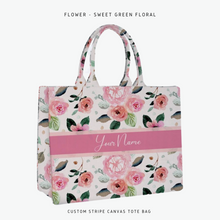 Load image into Gallery viewer, Custom Stripe Canvas Tote Bag - 10 DAYS LEAD TIME
