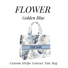 Load image into Gallery viewer, Custom Stripe Canvas Tote Bag - 10 DAYS LEAD TIME
