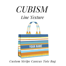 Carregar imagem no visualizador da galeria, Custom Stripe Canvas Tote Bag - 10 DAYS LEAD TIME
