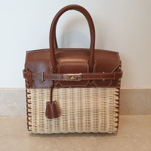 Lataa kuva Galleria-katseluun, Premium Birkin Wicker Bag - Genuine Leather
