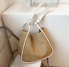 Load image into Gallery viewer, Crochet Tote Bag with Inner Pouch
