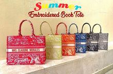 Load image into Gallery viewer, Embroidered Book Tote
