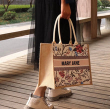 Load image into Gallery viewer, Burlap Book Tote
